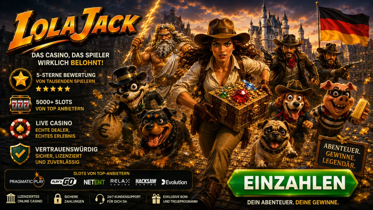 LolaJack Casino — 150% Willkommensbonus bis zu 2.500 € + 100 Freispiele