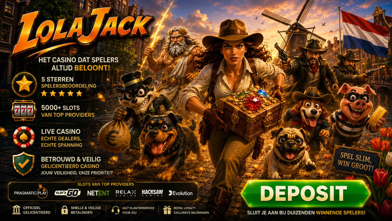 LolaJack Casino — 150% welkomstbonus tot €2.500 + 100 gratis spins